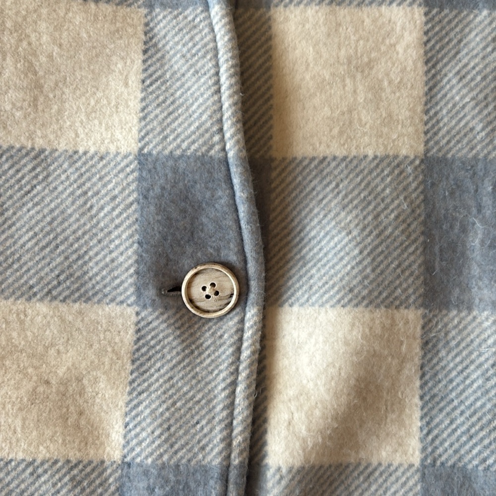 Faherty Blue Gingham Cardigan Coat - Picture 8 of 8